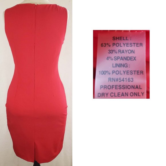 Calvin Klein red fitted wiggle pencil sheath dress - Picture 2 of 2
